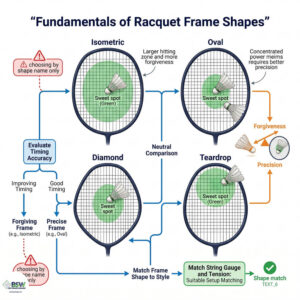 Formes de cadre des raquettes de badminton