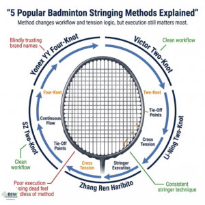 Cordage de raquette de badminton : 5 méthodes populaires expliquées
