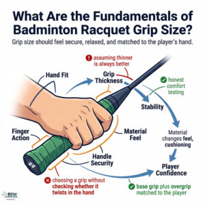 Comprendre les tailles de grip des raquettes de badminton