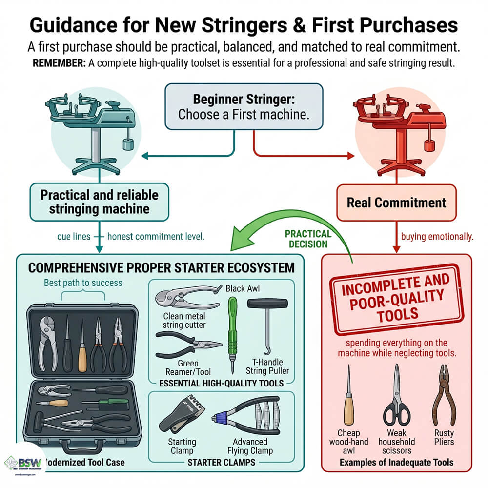 Evaluating stringing machine upgrade options and adding capacity for business growth