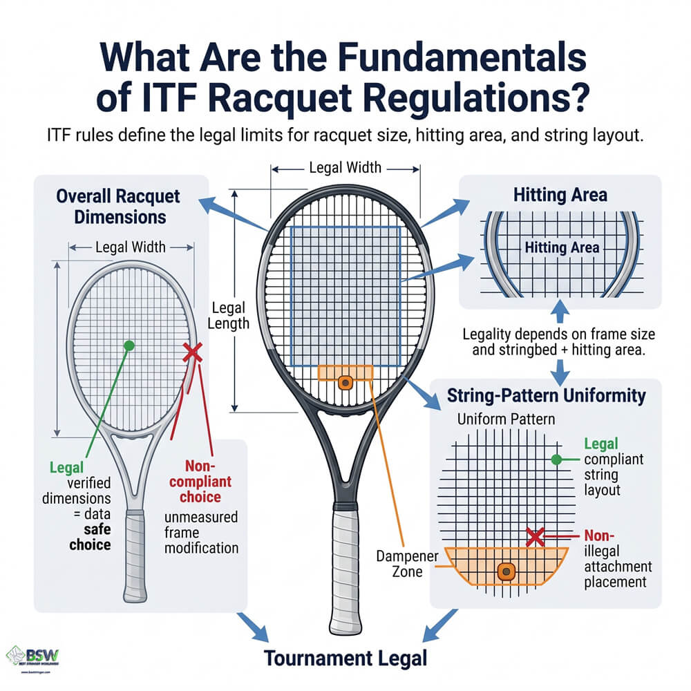 ITF tennis racquet regulations guide for stringers and players