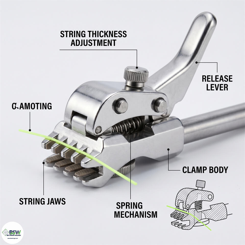 String gripper clamp adjustment and pre-stretch function overview