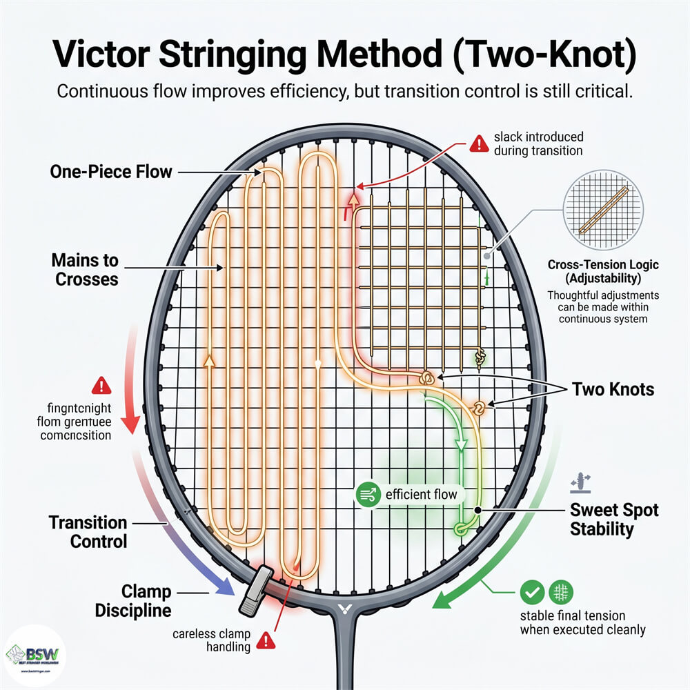 Victor Stringing Method (Two-Knot)