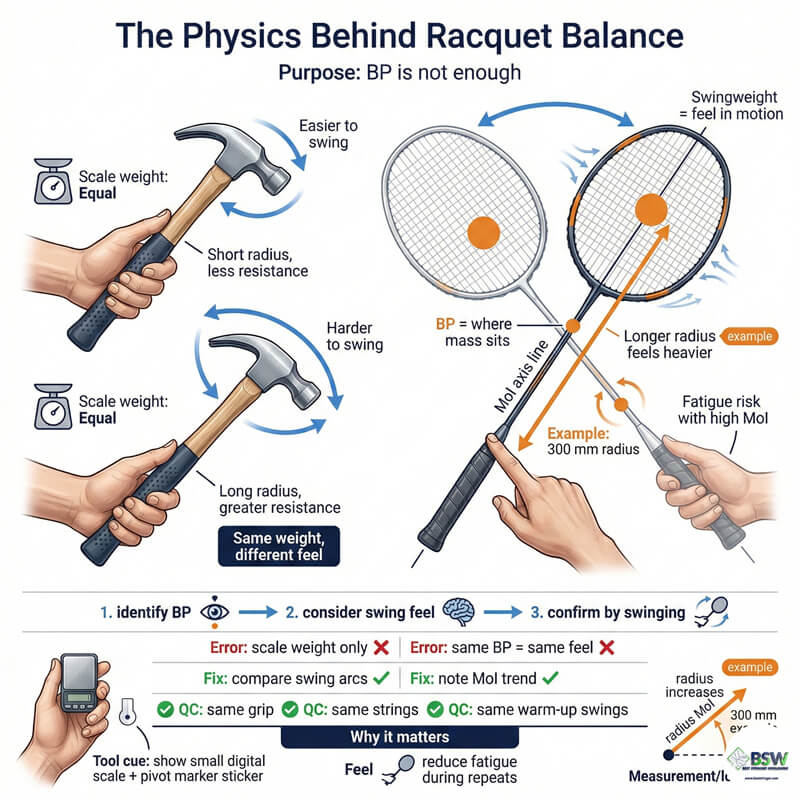 explaining swingweight and moment of inertia physics behind racquet balance