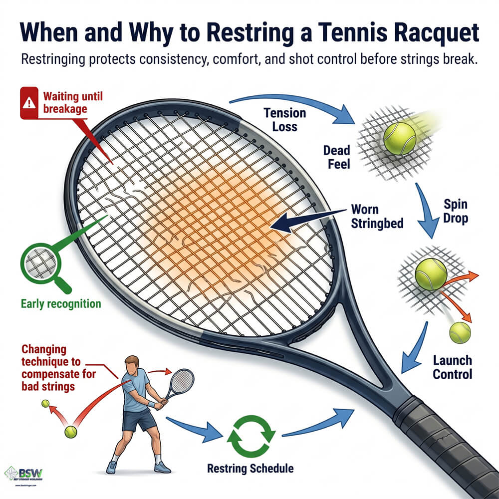 when to restring a tennis racquet guide