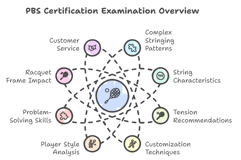 What does the theoretical examination for the PBS certification cover BSW Best Stringer Worldwide Certification