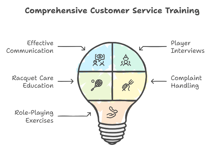 What topics are covered in the customer service aspect of the training BSW Best Stringer Certification