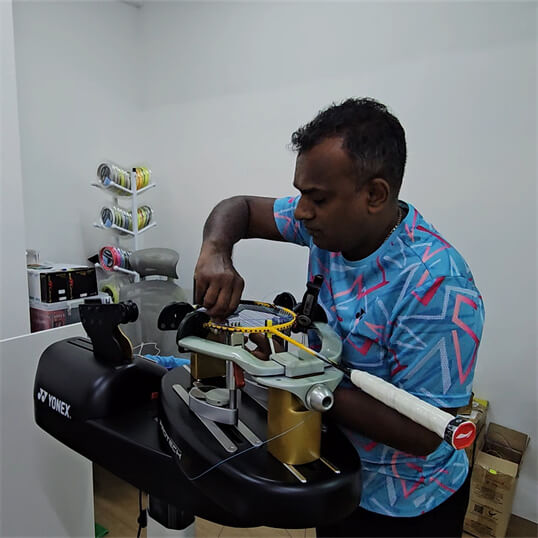 badminton racquet stringing workshop sri lanka Kumarasamy Thayaratnam