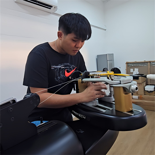 BSW badminton stringing course - learning proper clamp techniques