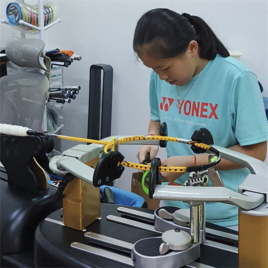 Quality control check demonstration by Leow Yee Peng during BSW stringing certification