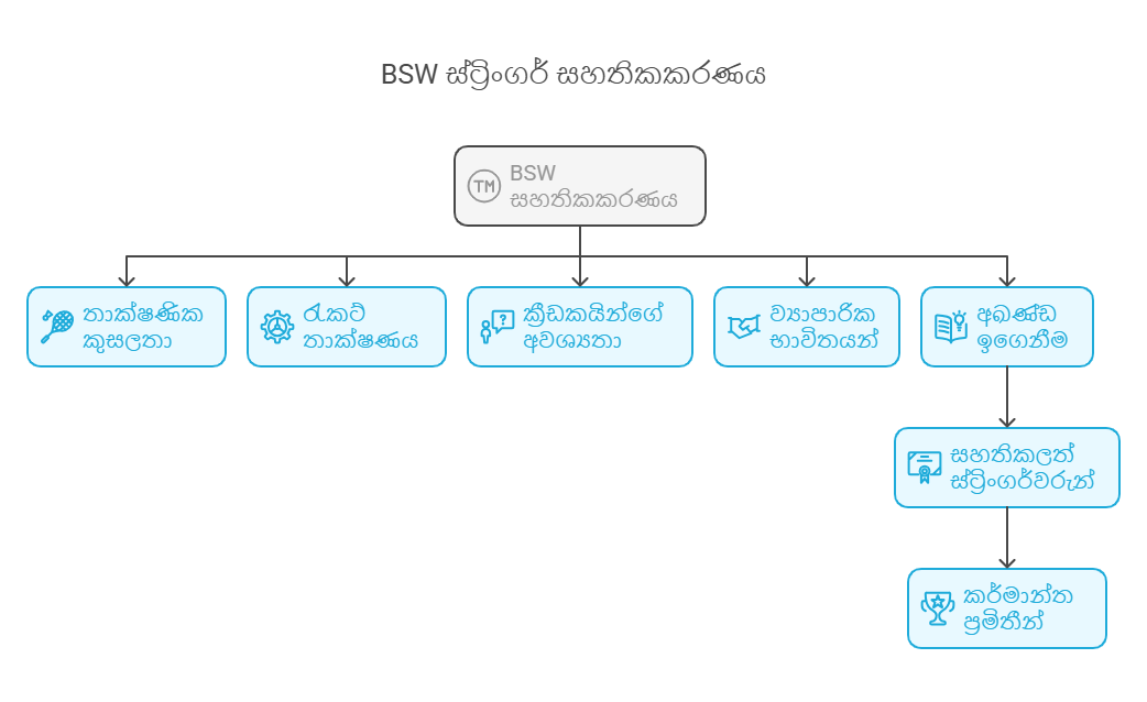 BSW සහතිකලත් ස්ට්‍රිංගර් රැකට් ස්ට්‍රිංගින්