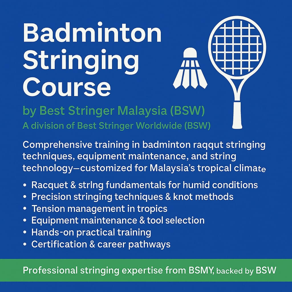 Propesyonal na Kurso sa Badminton Stringing sa {{COUNTRY_LOCAL}} na nag-aalok ng pagsasanay para sa certified stringer sa {{CITY_LOCAL}}