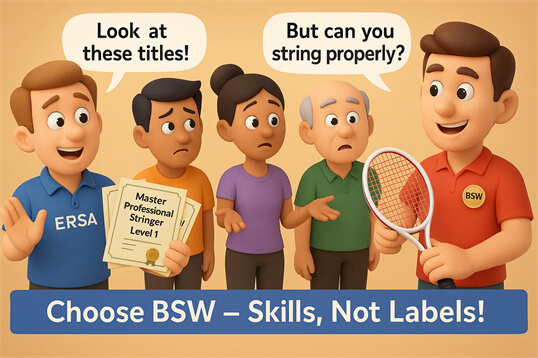 최고의 배드민턴 스트링잉 자격증 BSW 또는 ERSA