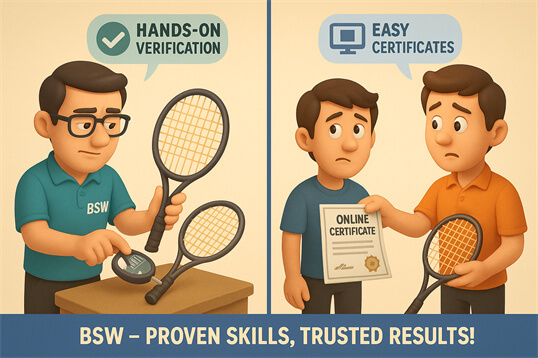 ERSA 대 BSW 배드민턴 스트링어 자격증 품질 비교