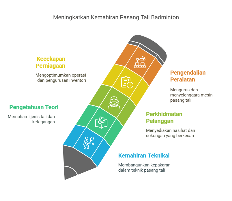 Pensijilan Latihan Pasang Tali Badminton untuk Kakitangan oleh BSW Best Stringer Worldwide
