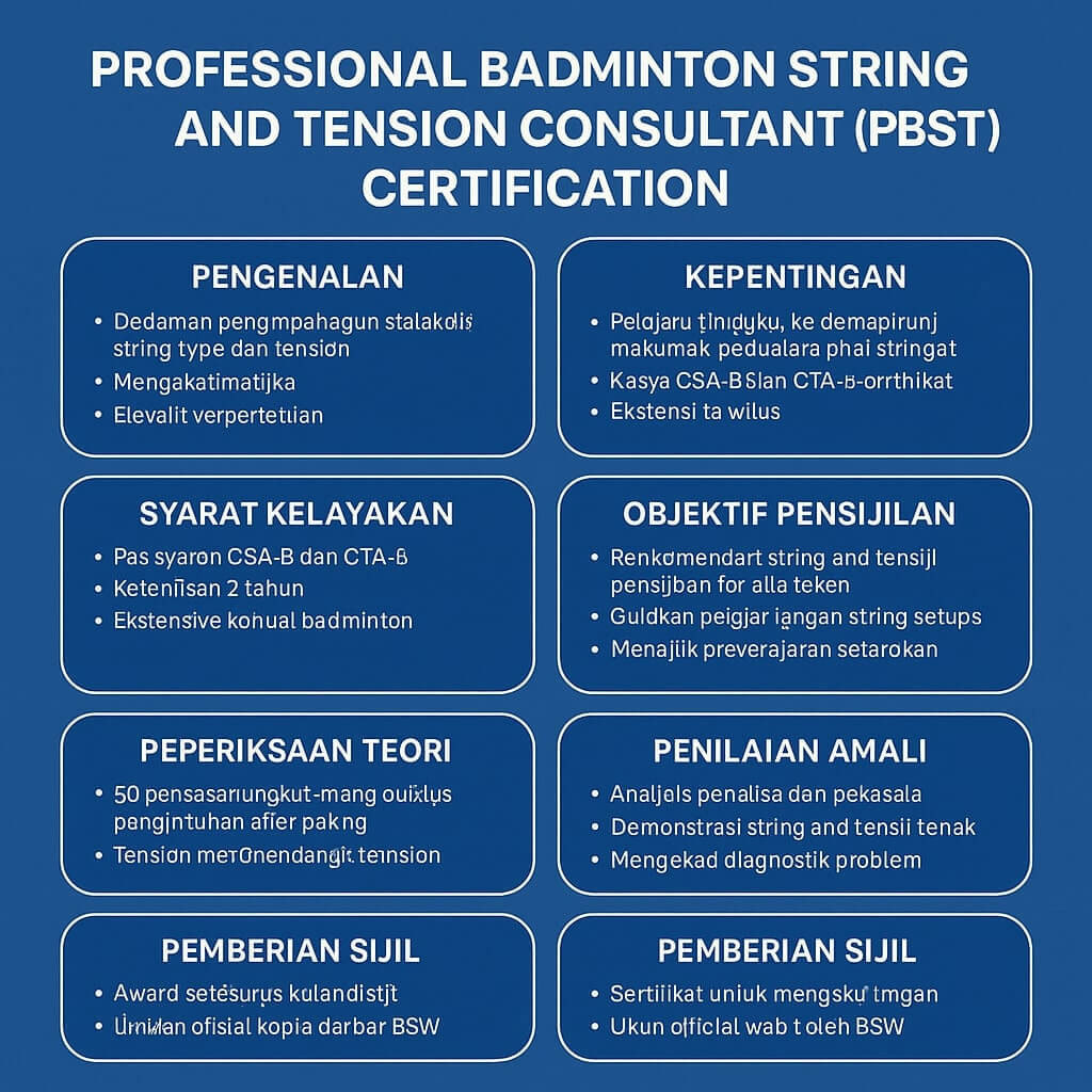 Pensijilan Perunding Tali dan Ketegangan Badminton Profesional (PBST) Disahkan BSW