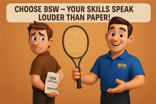 مقارنة أفضل شهادة شد أوتار المضرب بين BSW و GRSA مقارنة أفضل شهادة شد أوتار المضرب بين BSW و GRSA