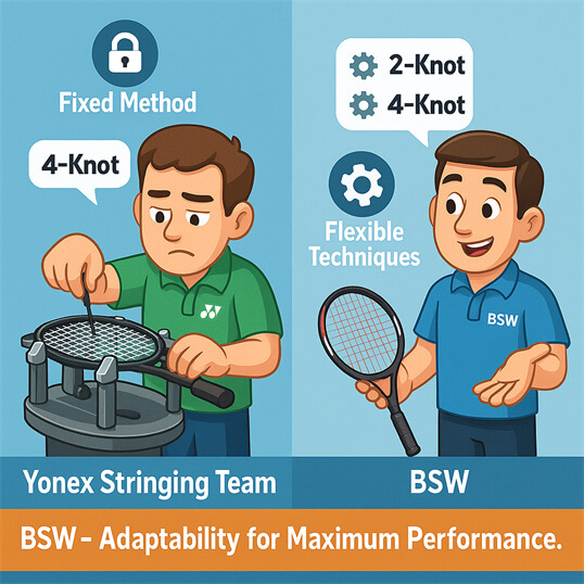 Yonex 固定穿线模式与 BSW 全面方法培训对比