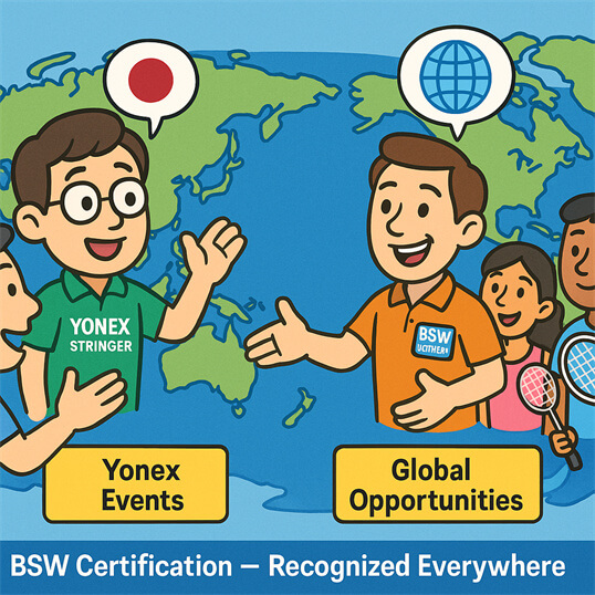 Yonex 赛事穿线与 BSW 球员咨询培训对比