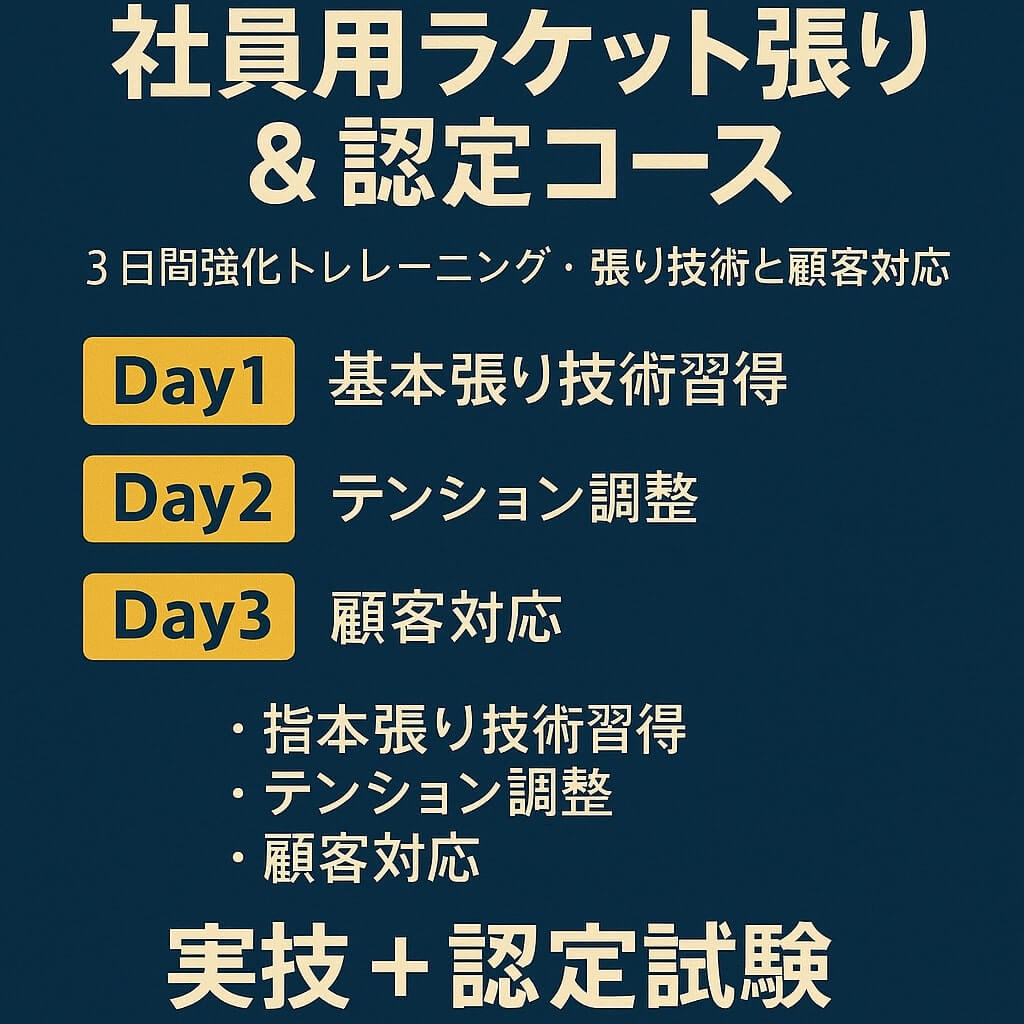 スタッフラケットストリンギングと認定 BSW認定ストリンガー