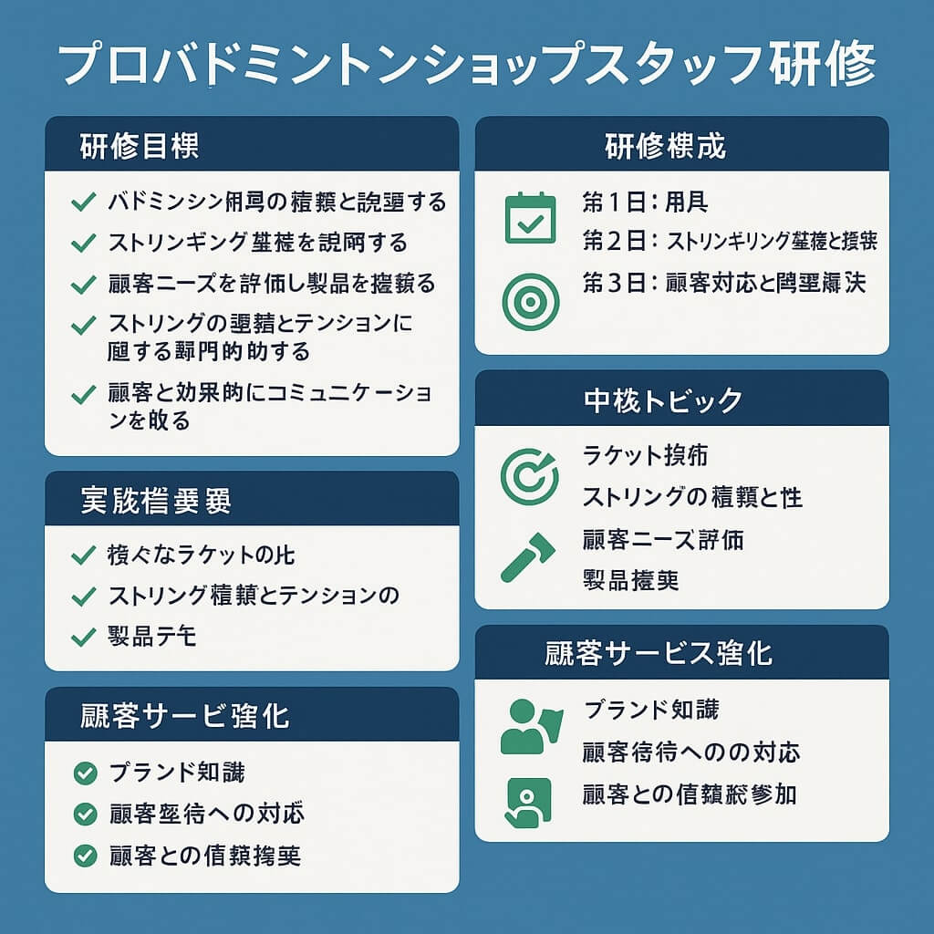 プロバドミントンショップスタッフトレーニング BSW認定ストリンガー