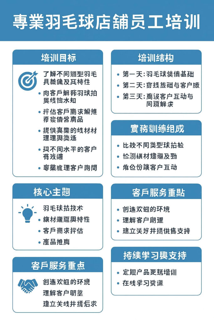 專業羽毛球店員工培訓穿線師認證 BSW