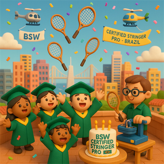 BSW-巴西在 São Paulo 举办的 BSW 巴西国际认证穿线师培训，演示在电子穿线机上进行国际认证穿线师 Pro 操作