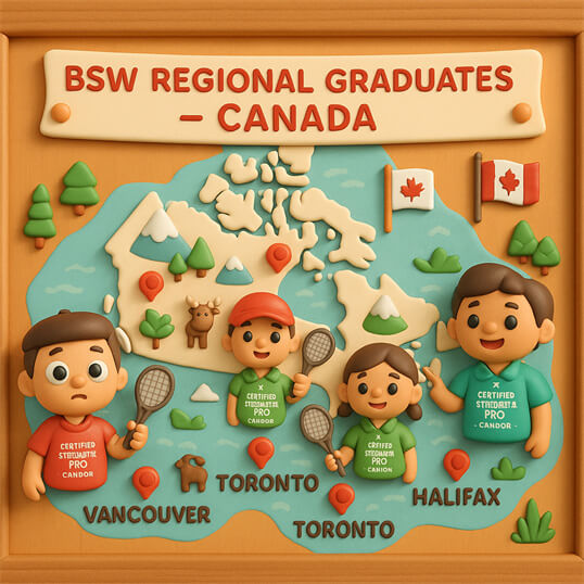 BSW Certified Stringer Canada training in Toronto by BSW-Canada demonstrating Certified Stringer Pro on electronic stringing machine