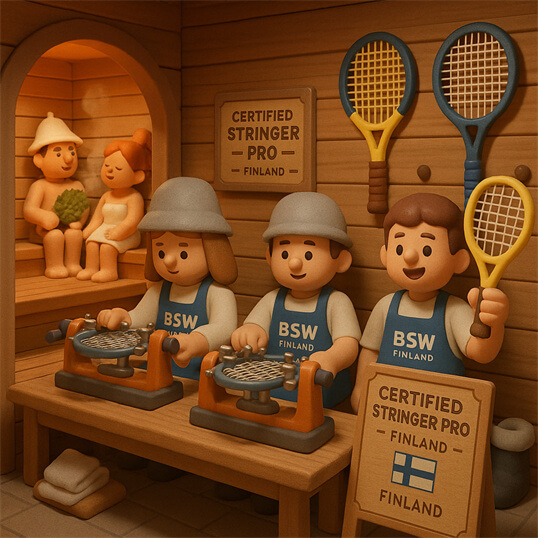 BSW-Finland 在 Helsinki 举办的 BSW Certified Stringer Finland 培训,演示在电脑穿线机上进行 Certified Stringer Pro 操作 BSW-Finland 在 Helsinki 举办的 BSW Certified Stringer Finland 培训,演示在电脑穿线机上进行 Certified Stringer Pro 操作