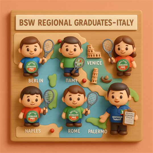 BSW Certified Stringer Italy training in Rome by BSW-Italy demonstrating Certified Stringer Pro on electronic stringing machine BSW Certified Stringer Italy training in Rome by BSW-Italy demonstrating Certified Stringer Pro on electronic stringing machine