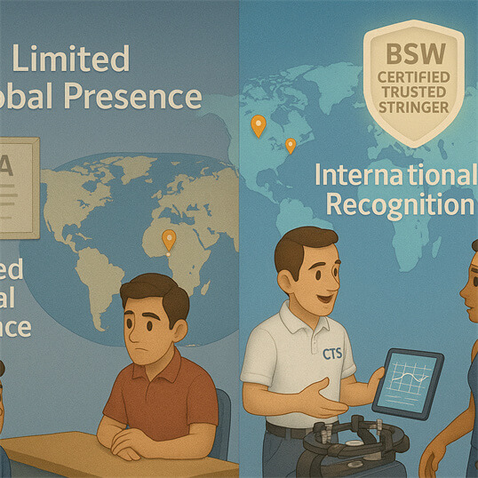 BSW 与 GRSA 全球穿线师认证对比研讨会，内容包括羽毛球穿线课程、网球穿线培训、壁球穿线师考试 2025