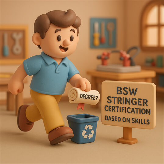 Do you need a degree to become a certified stringer with BSW