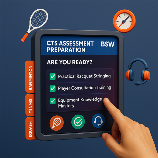 BSW Certified Stringer Pro assessment preparation 2025 training badminton tennis squash techniques