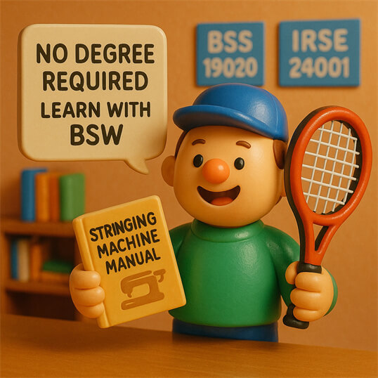Learn racquet stringing without coaching or degree under BSW