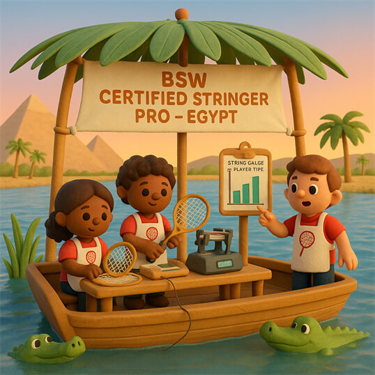 由 BSW-Egypt 在埃及的国际认证穿线师提供的专业球拍评估和 Certified Stringer Pro 服务