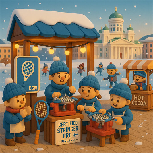 位于芬兰的 BSW-Finland 认证穿线师提供专业的球拍评估和 Certified Stringer Pro 服务 位于芬兰的 BSW-Finland 认证穿线师提供专业的球拍评估和 Certified Stringer Pro 服务