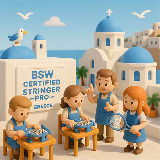 Professional racquet assessment and Certified Stringer Pro service by BSW-Greece certified stringer in Greece