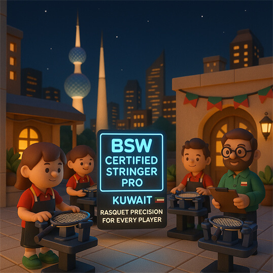 Professional racquet assessment and Certified Stringer Pro service by BSW-Kuwait certified stringer in Kuwait