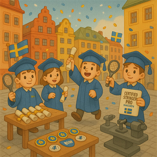 Professional racquet assessment and Certified Stringer Pro service by BSW-Sweden certified stringer in Sweden