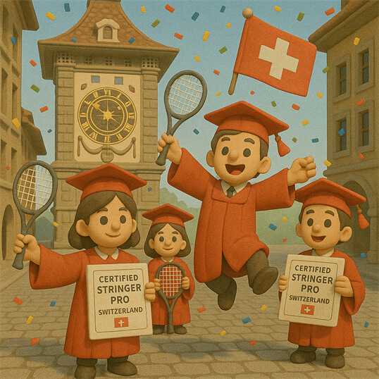 Professional racquet assessment and Certified Stringer Pro service by BSW-Switzerland certified stringer in Switzerland