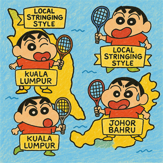 Professional racquet assessment and racquet stringing service by BSW-Malaysia certified stringer in Malaysia