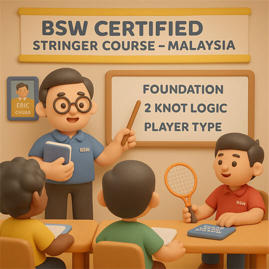 professional stringing course for badminton and tennis Malaysia