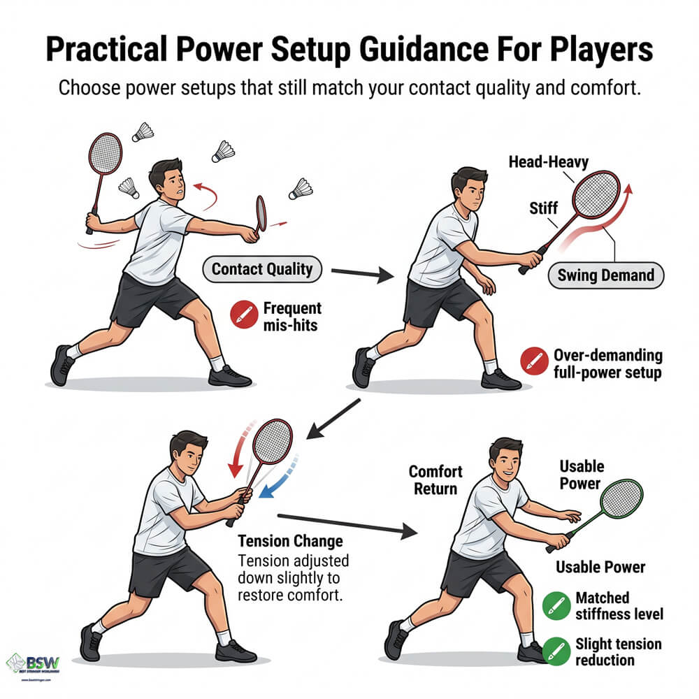 Badminton player learning about frame stiffness vs shaft stiffness
