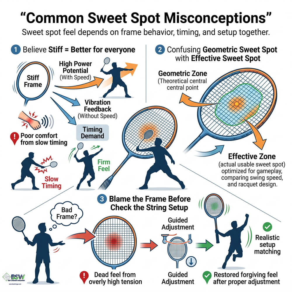 Badminton stringer explaining how string tension affects sweet spot feel
