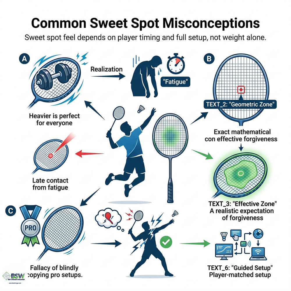Badminton stringer explaining how string tension affects sweet spot feel