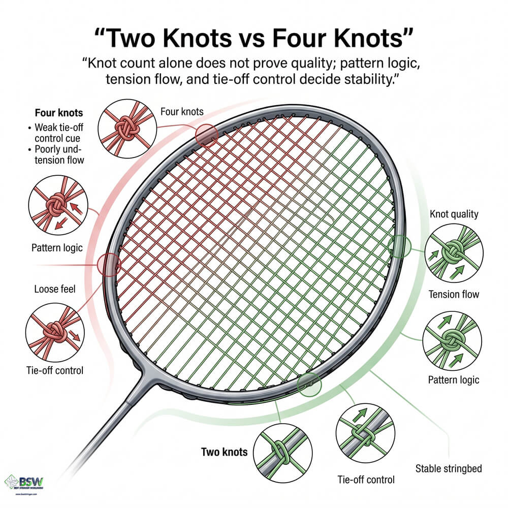 Badminton stringer learning tension flow and stringbed consistency