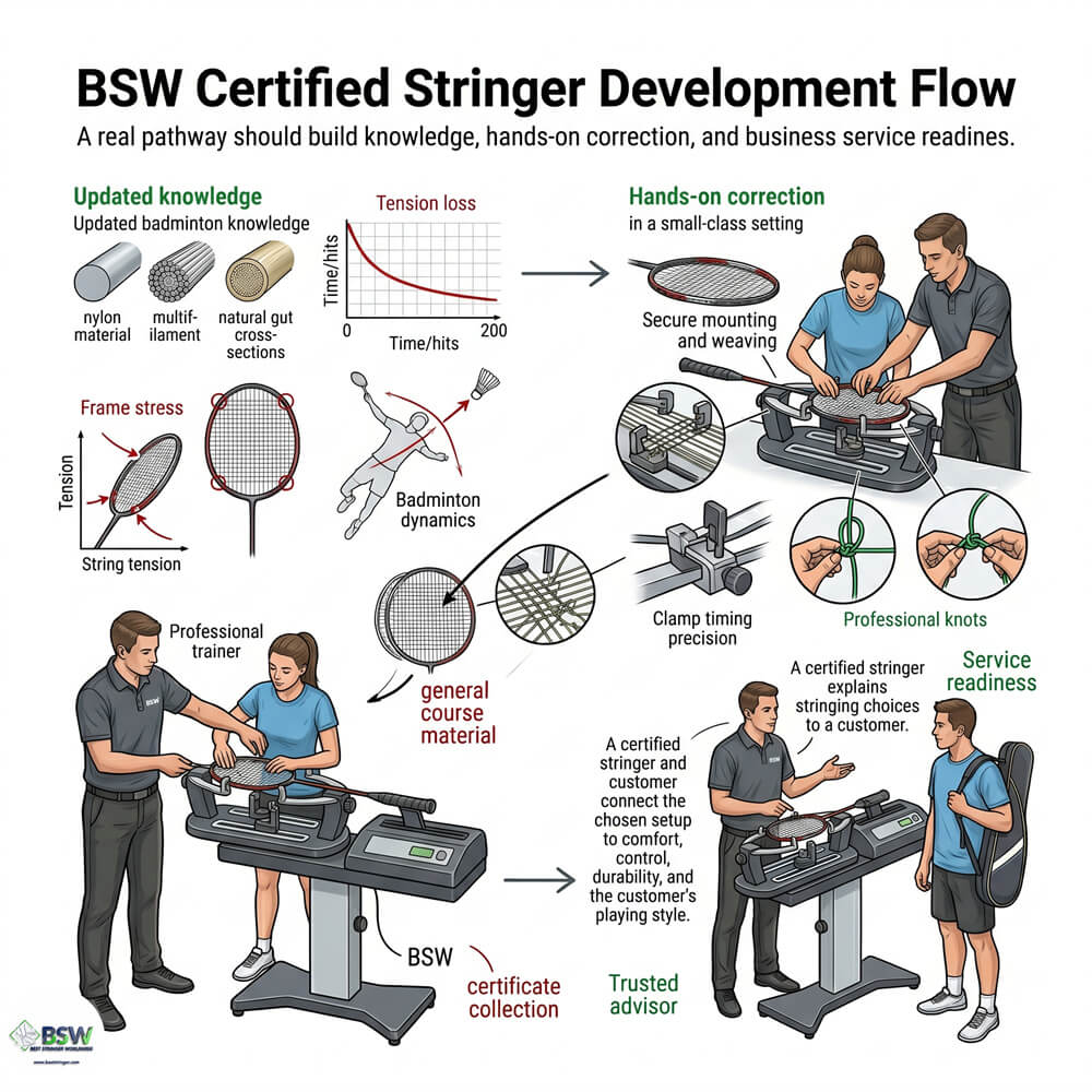 Best Stringer Worldwide certification for badminton stringer development