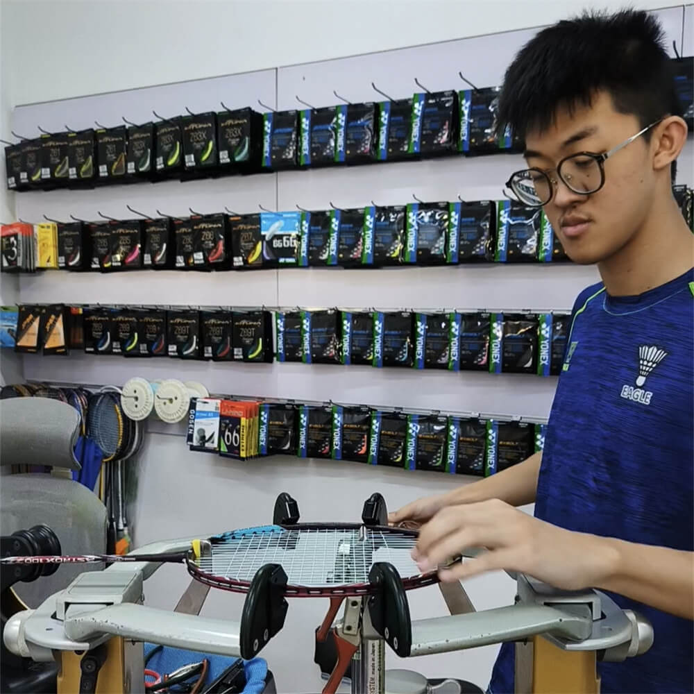 Chan Jia Yi, Ivan mastering badminton stringing techniques at BSW course in Singapore