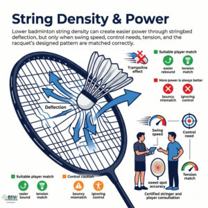 Mas Mababang Densidad ng String sa Badminton at Mas Malakas na Stringbed Power