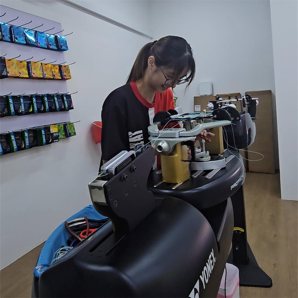 Ngan Xien Hwee working with different racquet types at BSW course Ngan Xien Hwee working with different racquet types at BSW course